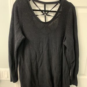 TORRID black open back sweater size 2